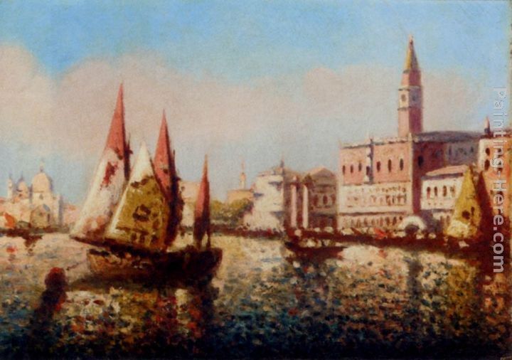 Joaquin Miro Trading Vessels In The Bacino Di San Marco, Venice